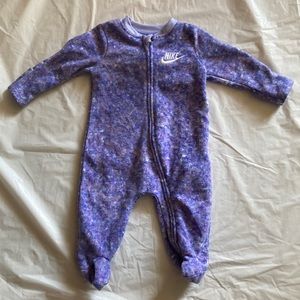 Nike Fleece Purple Fleece Footie Onesie